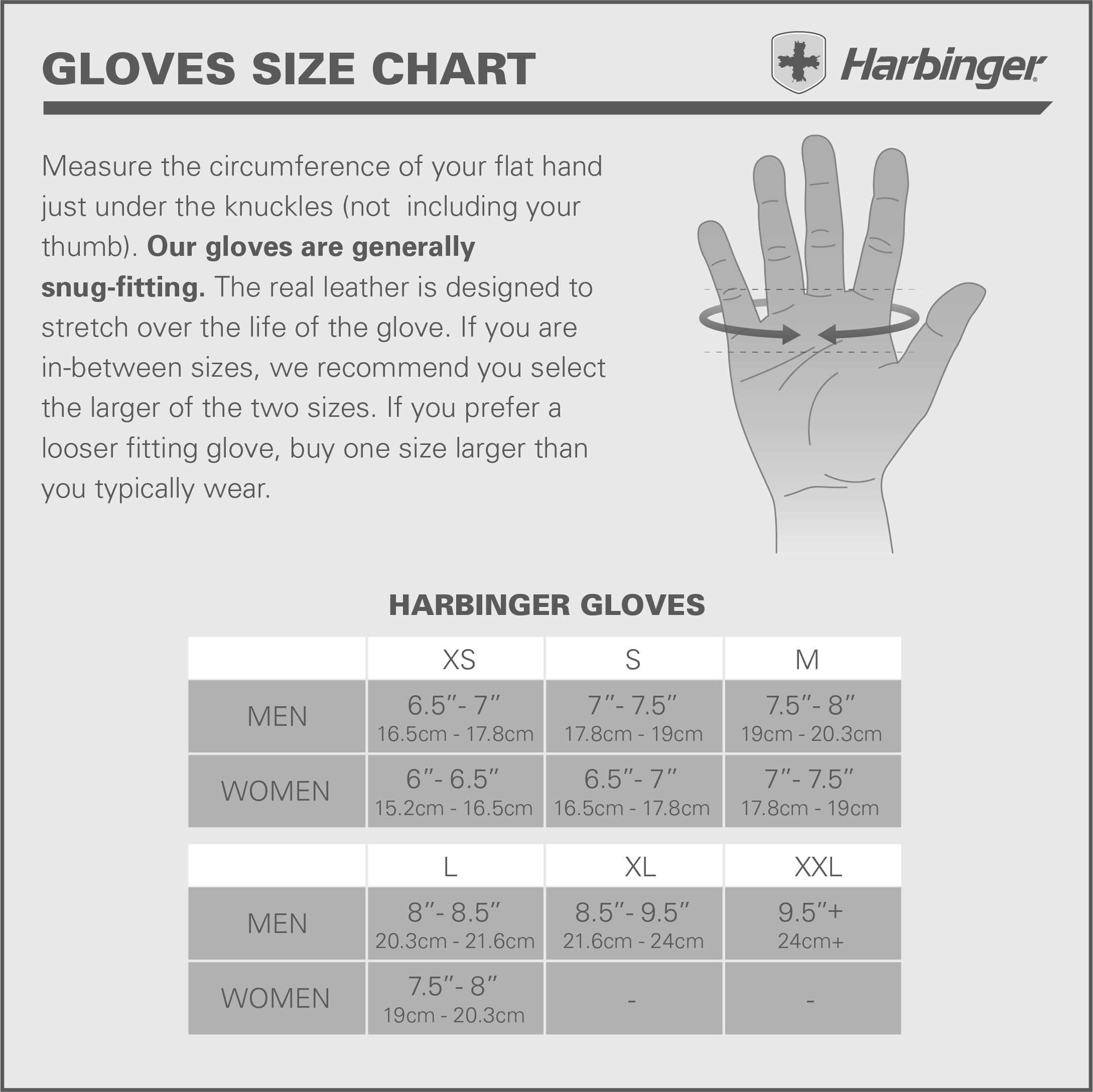Harbinger Gloves Size Chart _5_